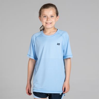 Blue Kids’ Sports T-Shirt with crew neck and short sleeves by O’Neills.