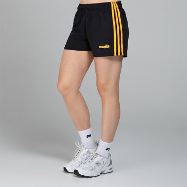 Women's Black Mourne Shorts with Amber Stripes from O'Neills.