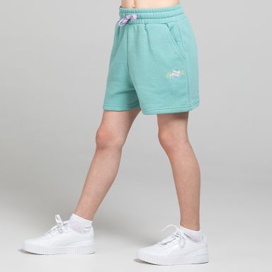 Green O’Neills Kids’ Sofia Fleece Shorts with side pockets