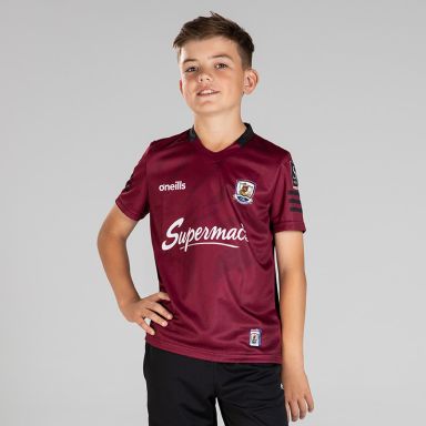 Maroon Kids' Galway GAA Short Sleeve Training Top By O'Neills.