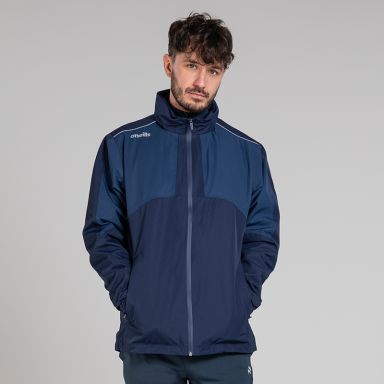 Navy O’Neills Men's Altitude Waterproof Rain Jacket with fold away hood. 