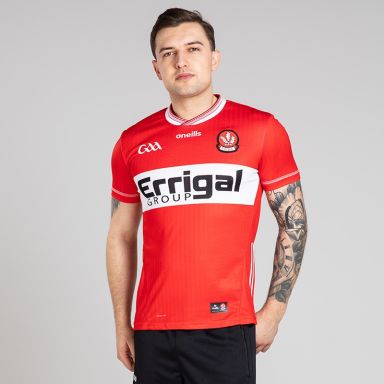 Red Derry GAA Player Fit Home Jersey 2026 from O’Neills.
