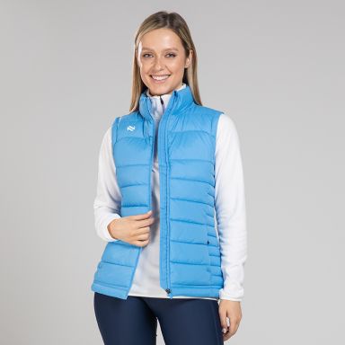 Sky Blue Women’s Ash Lightweight Padded Gilet with zip pockets by O’Neills.