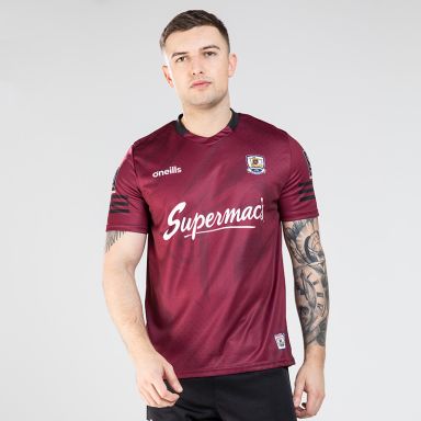 Maroon Men's Galway GAA Short Sleeve Training Top By O'Neills.