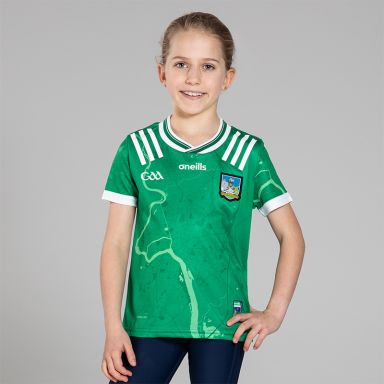 O’Neills Green Limerick GAA Kids' Home Jersey 2025 by O’Neills.