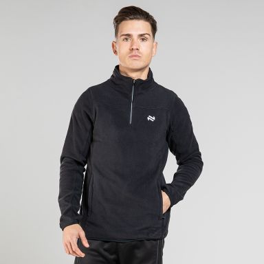 Black Men’s Harlow Micro Fleece Half Zip Top with two zip pockets by O’Neills.