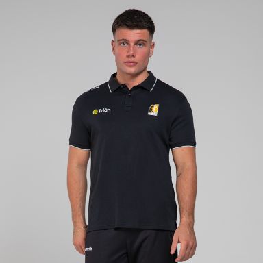 Black Men’s Kilkenny GAA Venture Pima Cotton Polo Shirt with ribbed collar and cuffs by O’Neills