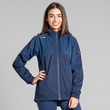Navy O’Neills Women's Altitude Waterproof Rain Jacket with fold away hood.