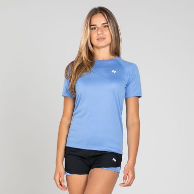 Blue Women’s Sports T-Shirt with crew neck and short sleeves by O’Neills.
