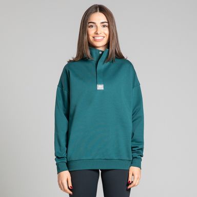 O’Neills Elony Women’s Green Oversized Fleece with Snap Button Collar