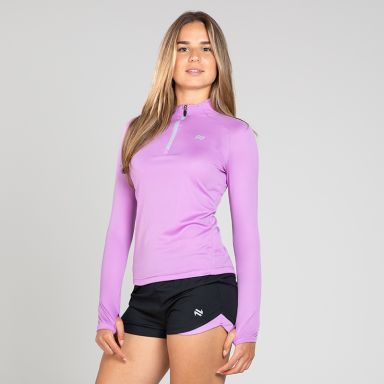 Purple women’s Skylar Half Zip Midlayer Top with O’Neills logo.