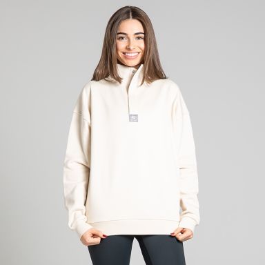 O’Neills Elony Women’s Beige Oversized Fleece with Snap Button Collar