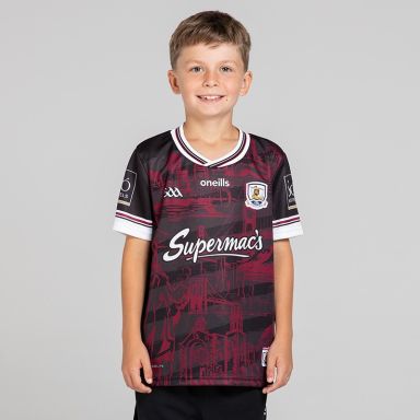 Black Galway GAA Kids' Alternative Jersey 2025 from O’Neills.
