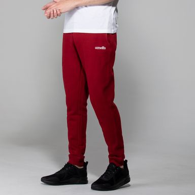 Men's Trigger Fleece Skinny Tracksuit Bottoms Maroon