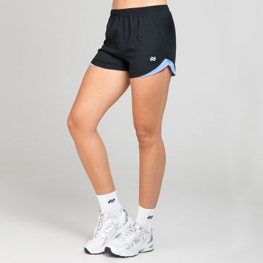 Black and Blue Women’s Sports Shorts with elasticated waistband by O’Neills.