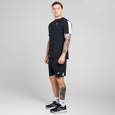 O’Neills Men’s Venom T-Shirt and Phantom Shorts set with breathable t-shirt and shorts in Black / White