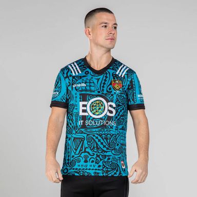Down GAA Short Sleeve Training Top Black / Turquoise