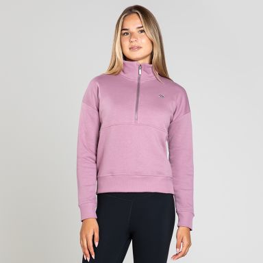 Pink Women’s Ada Half Zip Fleece with funnel neck by O’Neills. 