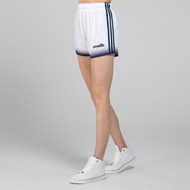 white and navy Nelson GAA shorts by O'Neills
