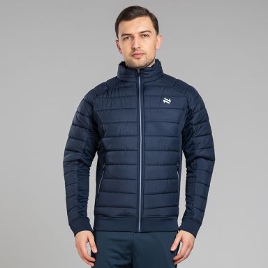 Men's Elements Lightweight Padded Jacket Navy with fleece panelling from O’Neills.
