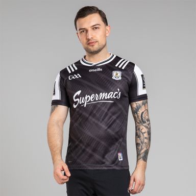 O’Neills Black Galway GAA Goalkeeper Jersey 2025 Player Fit with ribbed crewneck by O’Neills.