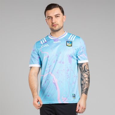 O’Neills Blue Limerick GAA Men's Goalkeeper Jersey 2025 with ribbed crewneck by O’Neills.
