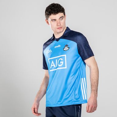 Blue/Navy Dublin GAA home jersey with AIG sponsor logo by O’Neills.