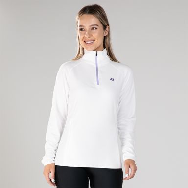 White / Purple Women's Cairo Half Zip Fleece with zip pockets by O'Neills.