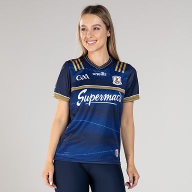 Blue and Gold Galway GAA Commemoration jersey with 1923/24 in gold on the back by O’Neills.