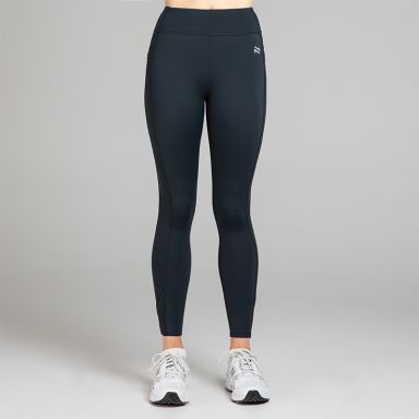 Black women’s gym leggings with phone pockets and high waist by O’Neills.