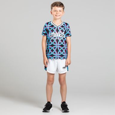 Black O’Neills Gael Jersey and Shorts set with an all over Celtic inspired design