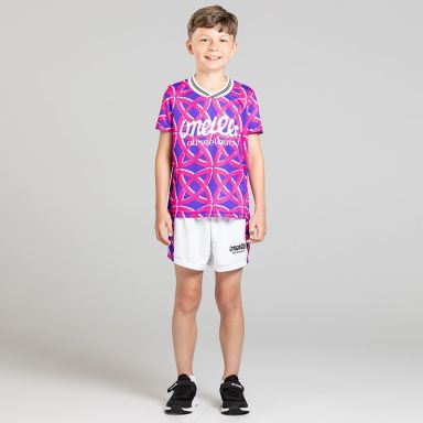 Purple O’Neills Gael Jersey and Shorts set with an all over Celtic inspired design