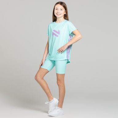 Green O’Neills Rhea Girls Sports T-Shirt with sublimated side panels
