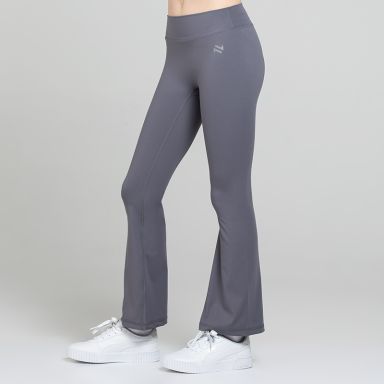 Grey Girls’ Ember Flared Leggings with soft stretch fabric