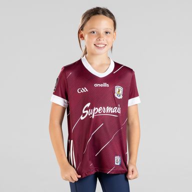 Maroon Galway GAA Kids' Home Jersey 2023 from O'Neills.