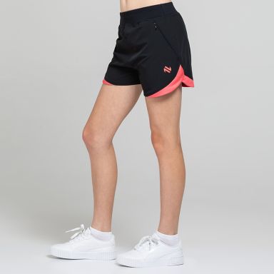Black Kids' Ember Training Shorts with zipped pockets and a drawcord waistband