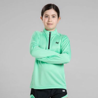 Green Kids' Skylar Half Zip Midlayer Top with O’Neills logo.