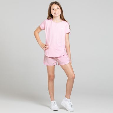 Light Pink Girls' matching training set with Ember T-Shirt and Shorts