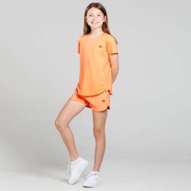 Orange Girls' matching training set with Ember T-Shirt and Shorts