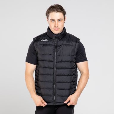 black Andy Padded Gilet with zip pockets by O’Neills.