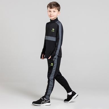O’Neills Kids' Unleash Tracksuit Set with matching Half Zip and Bottoms in Black / Grey