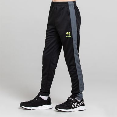 Black O’Neills Unleash Boys Tracksuit Bottoms with mesh panels and zip pockets