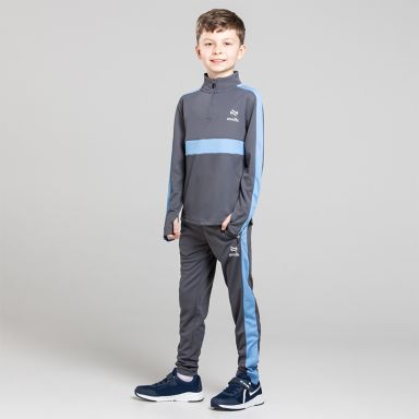O’Neills Kids' Unleash Tracksuit Set with matching Half Zip and Bottoms in Grey / Blue