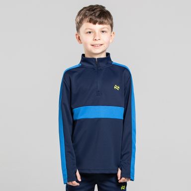Navy O’Neills Unleash Boys Half Zip Sports Top with mesh panels and contrast branding