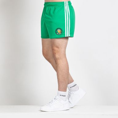 Green Men's Ireland Retro Shorts 1985 with retro Ireland crest by O’Neills.