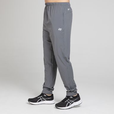 Grey Men’s Horizon Woven Tracksuit bottoms with two zip pockets by O’Neills.