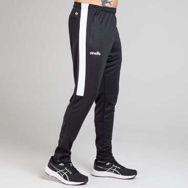 Black Men's Aspire Skinny Tracksuit Bottoms with two zip pockets by O’Neills.