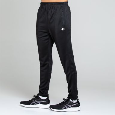 Black O’Neills Men’s Velocity Skinny Tracksuit Bottoms with zipped pockets and ankle zips.