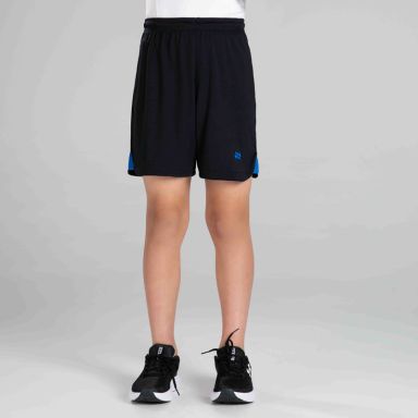 Black and Blue Kid’s Phantom Soccer Shorts with elasticated waistband and O’Neills branding.
