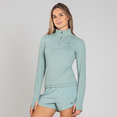 Women's Emery Brushed Half Zip Top Green from O’Neills 